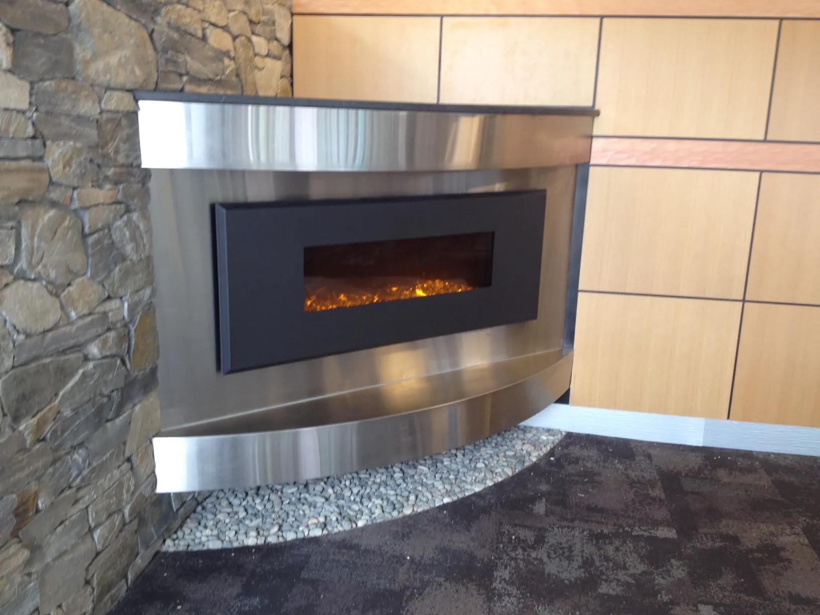 Fireplace at the Uvic in Victoria BC made by Silver Fern Stainless