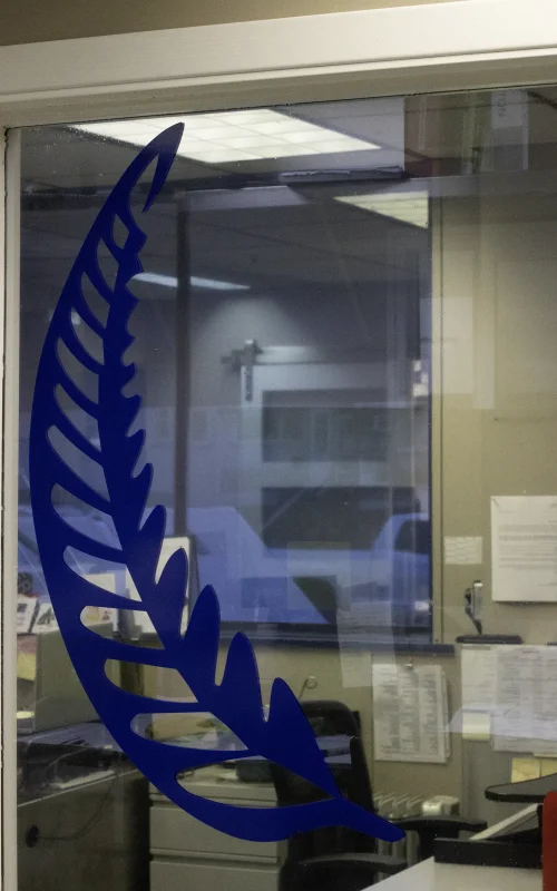 Picture of office window in the Silver Fern Stainless headquarters